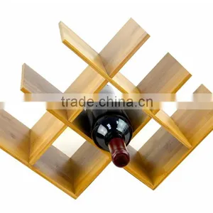 W Shape 8 Bottle Tabletop Wine Holder Wooden/Bamboo W Wine Rack thumbnail-3