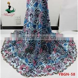 YBGN58 Net Lace Fabric With Handcut Wax Embroidery French Lace/cotton Tulle Lace Discount thumbnail-2