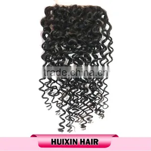 High Quality Grade 8A Virgin Human Hair Brazillian Deep Curly Human Hair Weave Lace Closure thumbnail-5