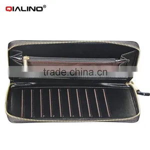 QIALINO RFID Blocking Wallet Genuine Leather Wallet With Lock Handbag thumbnail-5