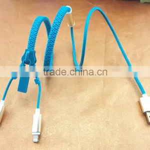 Best Product Usb 2.0 Type c 2 in 1 Usb Cable Usb Data Cable Zipper Earphone thumbnail-3