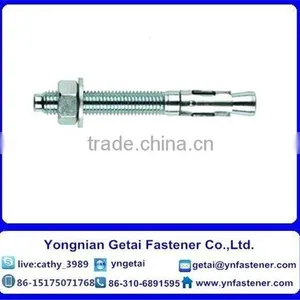 HDG Carbon Steel M10*70 Wedge Anchor Silver White Zinc-plated With Nut and Washer thumbnail-5