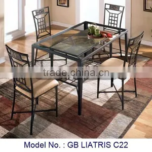 Metal Dining Set, Glasstop Metal Dining Set, Dining Set thumbnail-1