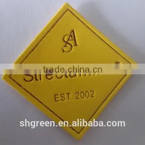 Embossed Bear Logo Leather Label for Suits thumbnail-2