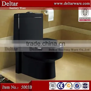One Piece Black Color Toilet wc Price, High Temperature Color Toilet Sanitary Ware Manufacturer thumbnail-1