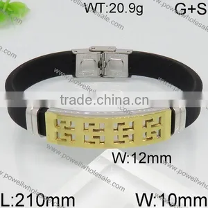 Fashion Latest Black Men's Gold Bracelet thumbnail-1