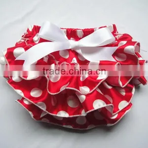 New Arrival Cotton Cute Baby Chiffon Ruffle Bloomer With Bowknot, Stain Baby Diaper Cover for Infant &Toddlers Baby Shorts thumbnail-4