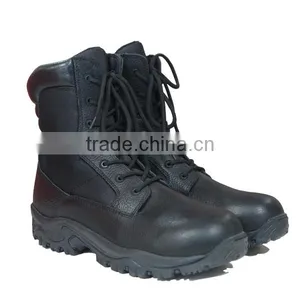 High Quality Black Leather Military Boots For Men thumbnail-2