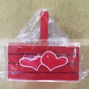 RED LOVELY TOY WOODEN BASKET thumbnail-1