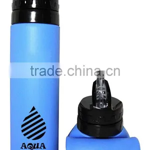 550ml Silicone Collapsible BPA Free Water Bottle FDA Approved Leak & Spill Proof, Freezer and Dishwasher Safe thumbnail-1