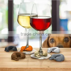 Silicone Dachshund Dog Wine Glass Markers thumbnail-1