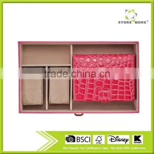 Crocodile Wood Portable Jewelry Display Cases/Red Cufflink Jewelry Case thumbnail-4