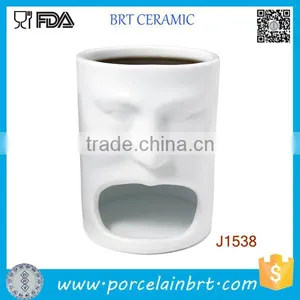 Special Man Face Design Coffee Mug With Cookie Holder thumbnail-2