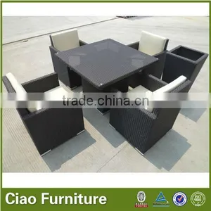 Space Saving Outdoor Rattan Cafe Table Chair Set thumbnail-2