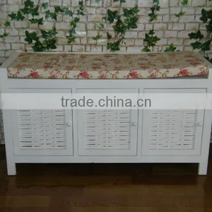 New Design Wooden Shoe Cabinet Design With a Chair to Sit on thumbnail-1