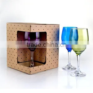 Color White Wine Glasses Cup With Clear Steam With Gift Box thumbnail-1