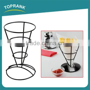 French Fries Stand Fashion Design Metal Ice Cream Cone Chips Holder thumbnail-1