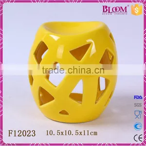 Ceramic Craft Hollow Out Desgin Yellow Incense Burner thumbnail-1