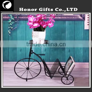 Fashion Design Wrought Iron Bicycle Plant Stand Decoration Bicycle Flower Stand thumbnail-1