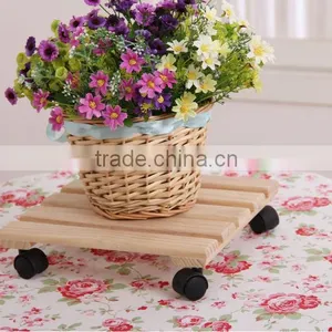 Solid Wood With Wheels Flower-stand thumbnail-1