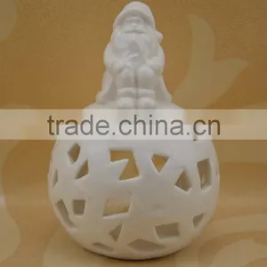 White Ceramic Tealight Candle Holder With Santa Claus Shape thumbnail-2