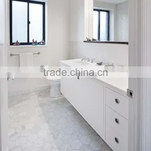 MM-CV253 Premium House Decorative Natural Hexagon White Marble Mosaics thumbnail-3