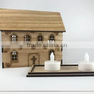 Wooden House Night Light - Tea Light Holder thumbnail-4