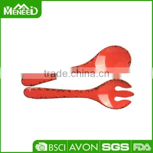 Fashion Kitchen Gadgets Melamine Serving Utensils Crack Design Red Plastic Dessert Forks and Spoons thumbnail-1