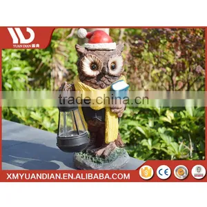 Made In China Art Work Owl Resin Craft Outdoor Light Solar Lighting thumbnail-1