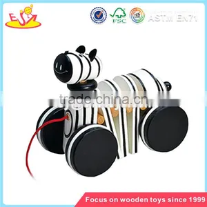 Wholesale Fashion Wooden Children Pull Zebra Car Toy Best Design Wooden Pull Zebra Car Toy W05B039 thumbnail-1