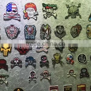 P001-010 Fashion Design Cheap Iron on Embroidery Skeleton Patches Fancy Applique for Cloths Caps Handbages thumbnail-1