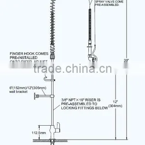 2016 New Commercial Pre Rinse Unit Cleaning Faucet&Sink Tap,Lead Free Comply to NSF thumbnail-3