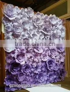 Factory Outlet Artificial Flower Cloth Flower Wall for Wedding Decoration thumbnail-3