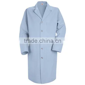 Men's Button Front Navy Flame Resistant Lab Coat SLC009 thumbnail-1