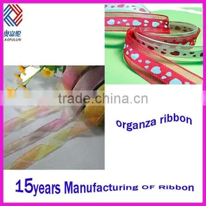 100% Polyester Beautiful Printed Organza Ribbon thumbnail-1