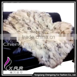 CX-D-84 Wholesale Custom Real Raccoon Fur Area Carpet Rugs thumbnail-1