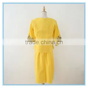 New Fashion Ramie Cotton Multi Colors Emboidery Jacket Dress Suits For Woman thumbnail-4