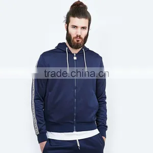 Short Fitness Hoodie for Men Lightweight Cotton Full Zip Mask Hoodie thumbnail-1