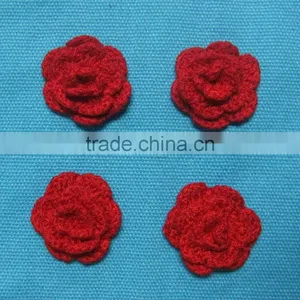 Machine Made Cotton Crochet Flower Applique thumbnail-1