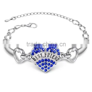 Nana Personal Name Custom Logo Heart Bracelet Bling White Crystal Heart Bracelet for Girlfriend Gifts thumbnail-5