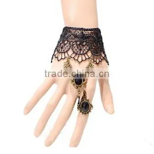 Handcraft Lace Bracelet Ring Sets With Rhinestones Fashion Palace National Jewelry Sets thumbnail-1