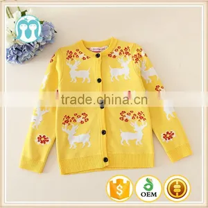 Duoduo Princess Latest Sweater Designs for Girls Baby Cardigan Sweater Children Cardigans With Deer Prints thumbnail-1