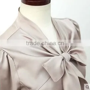 F20046B Korea Style Long Sleeve Bowknot Women Blouse Slim Tops Design thumbnail-5