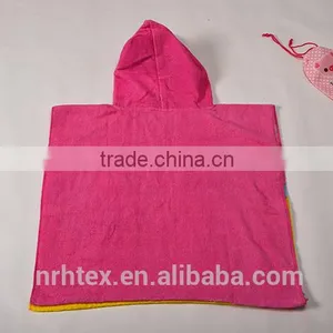 Trade Assurance Ring Spun Cotton Screen Printing Velour Kids Poncho Hooded Beach Towel thumbnail-2