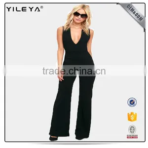 2017 New Style Sexy Jumpsuit Lady Long Romper Backless Halter White Romper Jumpsuits thumbnail-1
