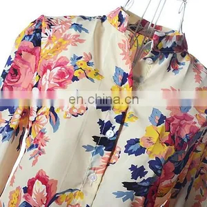 Floral Printed Sexy Chiffon Blouse,blouse Ladies,chiffon Style Blouse thumbnail-5