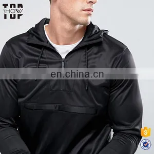 OEM Guangzhou Garments no Pockets Zipper Black Hoodies Men Custom Clothing thumbnail-4