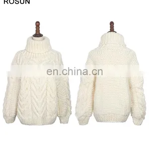 Factory Supplier Heavy Chunky Manhand Thick Warm 100% Wool Sweater thumbnail-1