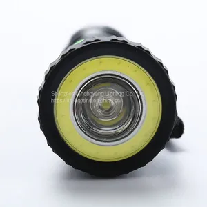 2018 New Professional Lighting 9v 3w Plastic Camping Protable Flat Round COB LED Torch Flashlight With Machine Tool Work thumbnail-5