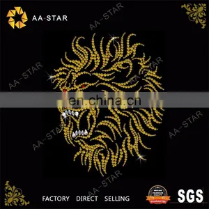 The Latest Design Lion Rhinestone Motif for T-shirt thumbnail-1